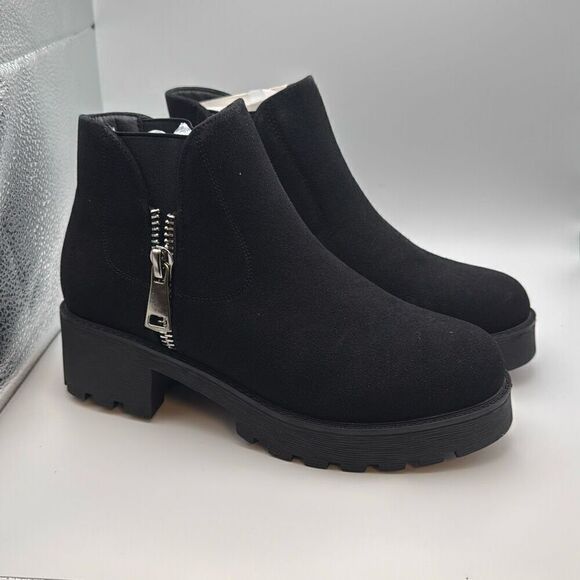 DUNES Women's Comfy Slip on Boot SIZE 8 BLACK - Picture 1 of 7